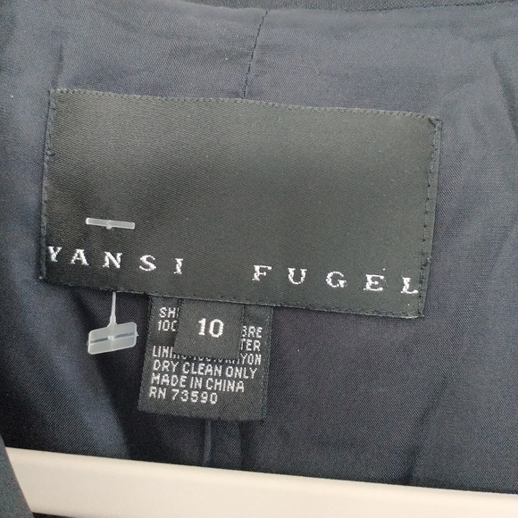 Yansi Fugel Classic Doubleo Breasted Black Blazer Jacket 10 - Picture 13 of 15